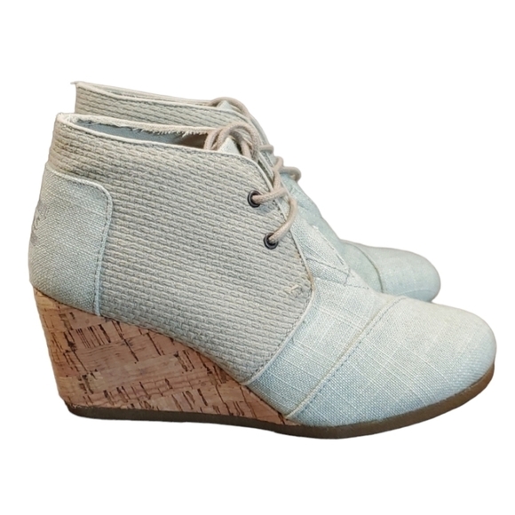 Toms Womens Desert Wood Wedge Ankle booties shoes sz 6 - Picture 1 of 12